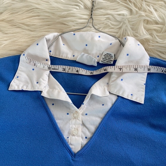 Kim Rodgers blue collared sweater button up business shirt top blouse size S - Picture 10 of 17